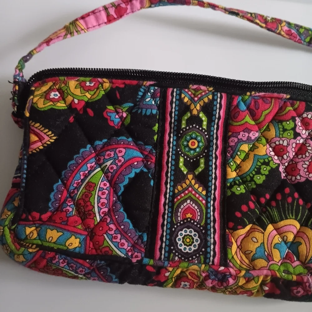 Retired Vera Bradley Symphony in Hue Floral Wristlet Mini Bag Made in USA - Picture 3 of 7
